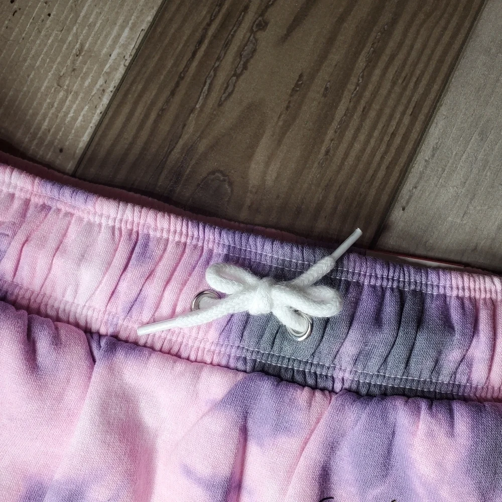 NWT Justice Girls Pink Purple Tie-Dye Snoopy Fleece Skirt Skort Size Large 12/14